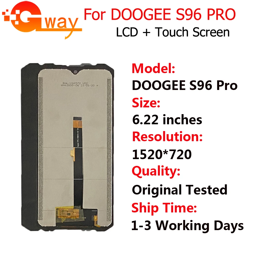 ЖК-дисплей 6,22 дюйма Для Doogee S96 Pro, детали для ремонта ЖК-экрана Doogee S96Pro
ЖК-дисплей 6,22 дюйма Для Doogee S96 Pro, детали для ремонта ЖК-экрана Doogee S96Pro