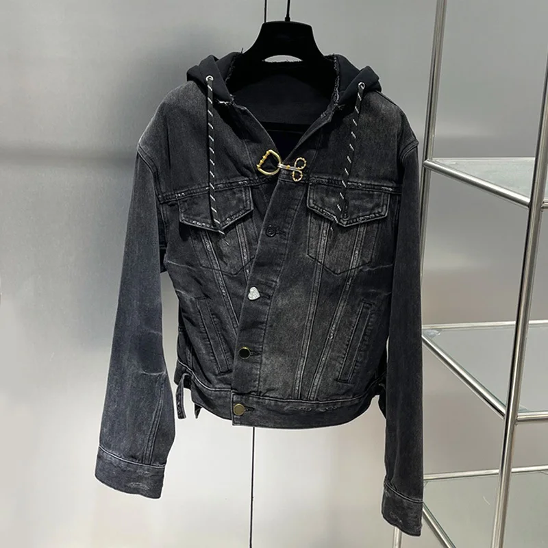 2022 Vintage Hooded Denim Jacket Women Autumn Fashion Irregular Long Sleeve Washed Basic Jeans Coat Femme Casual Outwear Tops
2022 Vintage Hooded Denim Jacket Women Autumn Fashion Irregular Long Sleeve Washed Basic Jeans Coat Femme Casual Outwear Tops