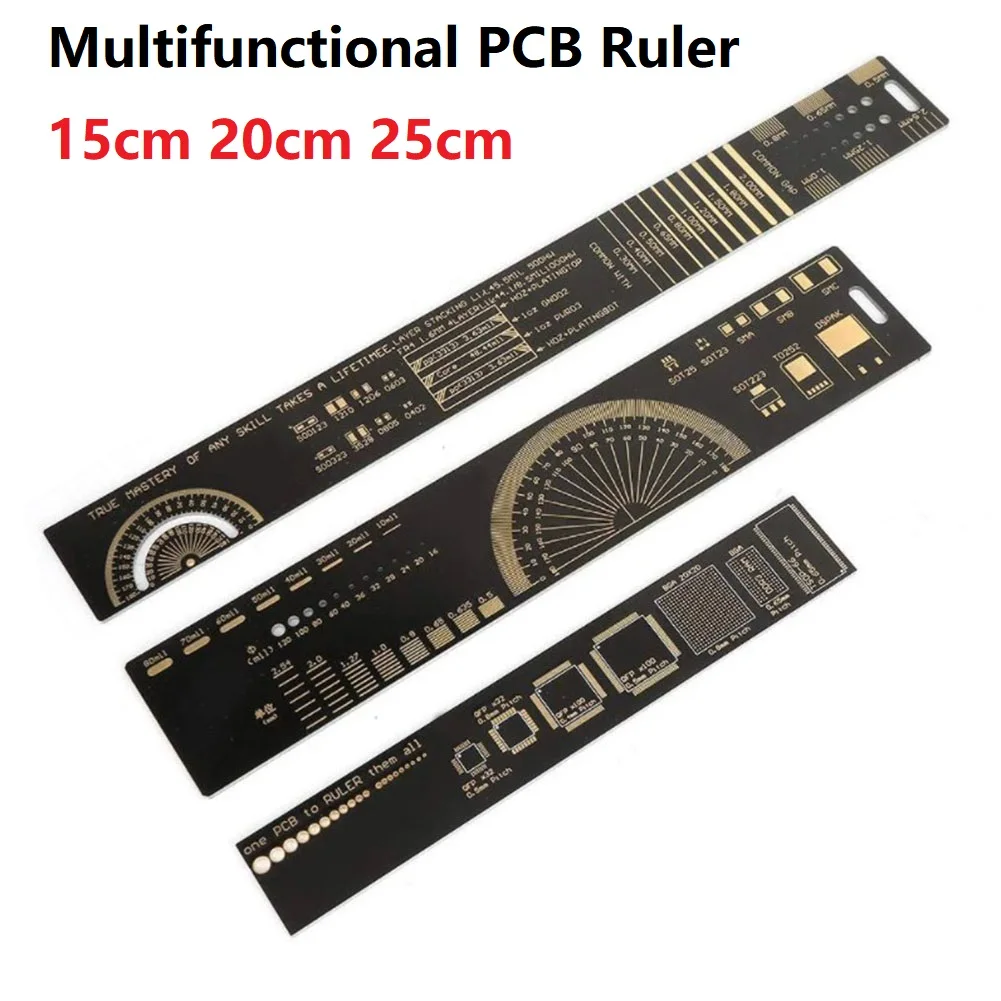 Multifunctional PCB Ruler Measuring Tool 15/20/25cm Resistor Capacitor Chip IC SMD Diode Transistor Packa D2PAK SMA 180 Degrees
Multifunctional PCB Ruler Measuring Tool 15/20/25cm Resistor Capacitor Chip IC SMD Diode Transistor Packa D2PAK SMA 180 Degrees