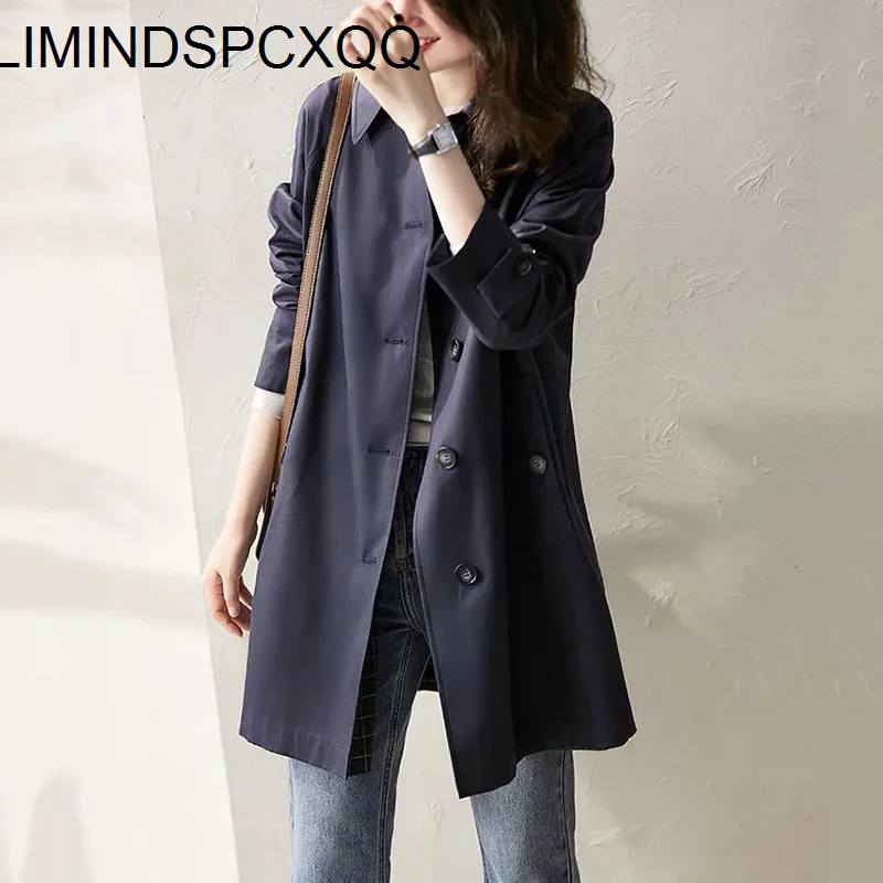 2023 Autumn Casual Women Trench Coat Solid Color Single Breasted Classic Windbreaker Korean Fashion Temperament Female Outerwear
2023 Autumn Casual Women Trench Coat Solid Color Single Breasted Classic Windbreaker Korean Fashion Temperament Female Outerwear