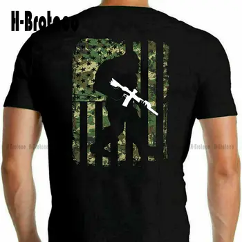 Bigfoot Gun Flag T-Shirt, Happy The 4Th Of July American Independence Day Custom Aldult Teen Unisex Digital Printing Tee Shirts