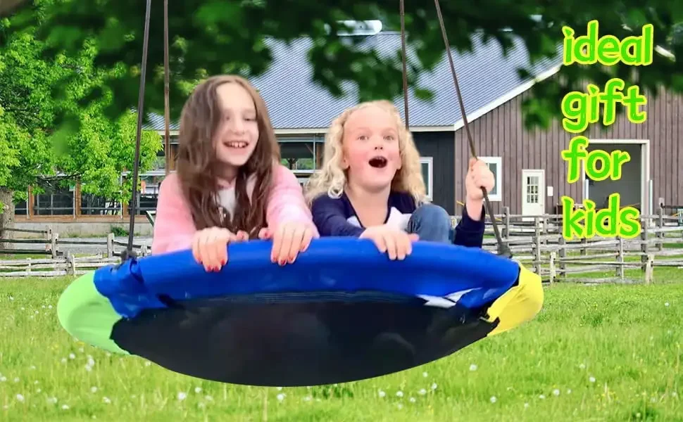 700LBS Saucer Tree Swing for Kids, Waterproof Flying Saucer Swing with A Swivel, Hanging Straps, Adjustable Ropes, Round Mat Spi
700LBS Saucer Tree Swing for Kids, Waterproof Flying Saucer Swing with A Swivel, Hanging Straps, Adjustable Ropes, Round Mat Spi