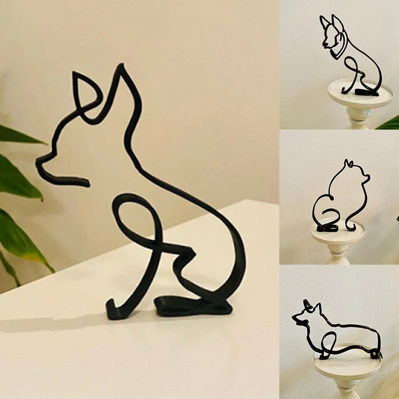 Dog Art Sculpture Wrought Iron Puppy Ornaments Minimalist Metal Pet Abstract Art Sculpture Home Office Desktop Decor Figurines
Dog Art Sculpture Wrought Iron Puppy Ornaments Minimalist Metal Pet Abstract Art Sculpture Home Office Desktop Decor Figurines