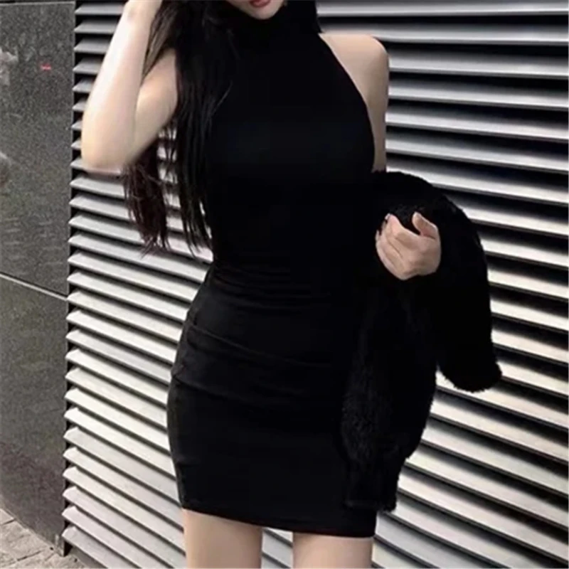 Sexy Sleeveless Slim Ruched Dresses Clubwear Solid High O-Neck Wrap Hip Spring 2022 New Fashion Turtleneck Lady Mini Dresses
Sexy Sleeveless Slim Ruched Dresses Clubwear Solid High O-Neck Wrap Hip Spring 2022 New Fashion Turtleneck Lady Mini Dresses