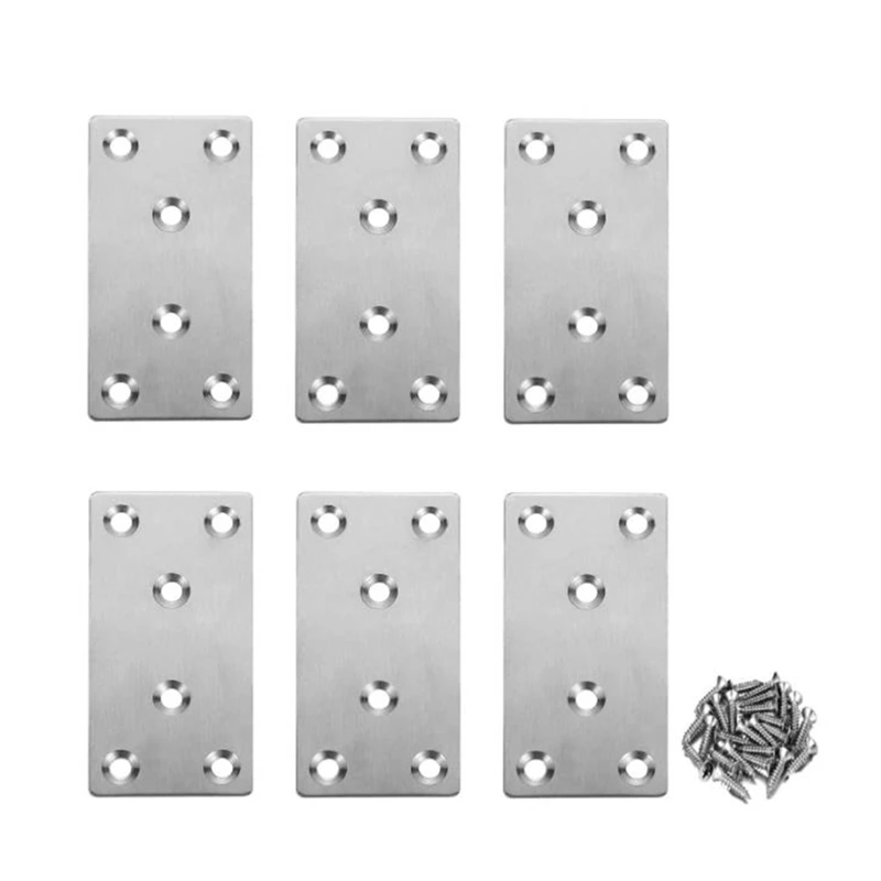 6 PCS Mending Plates Straight Brace Brackets Heavy Duty Flat Bracket Stainless Steel Repair Plates For Furniture Wood
6 PCS Mending Plates Straight Brace Brackets Heavy Duty Flat Bracket Stainless Steel Repair Plates For Furniture Wood