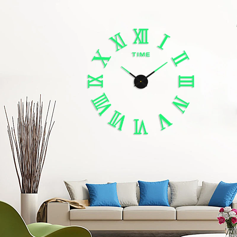 Настенные 3d-часы светящиеся цифровые украшения сделай сам с наклейками на стену