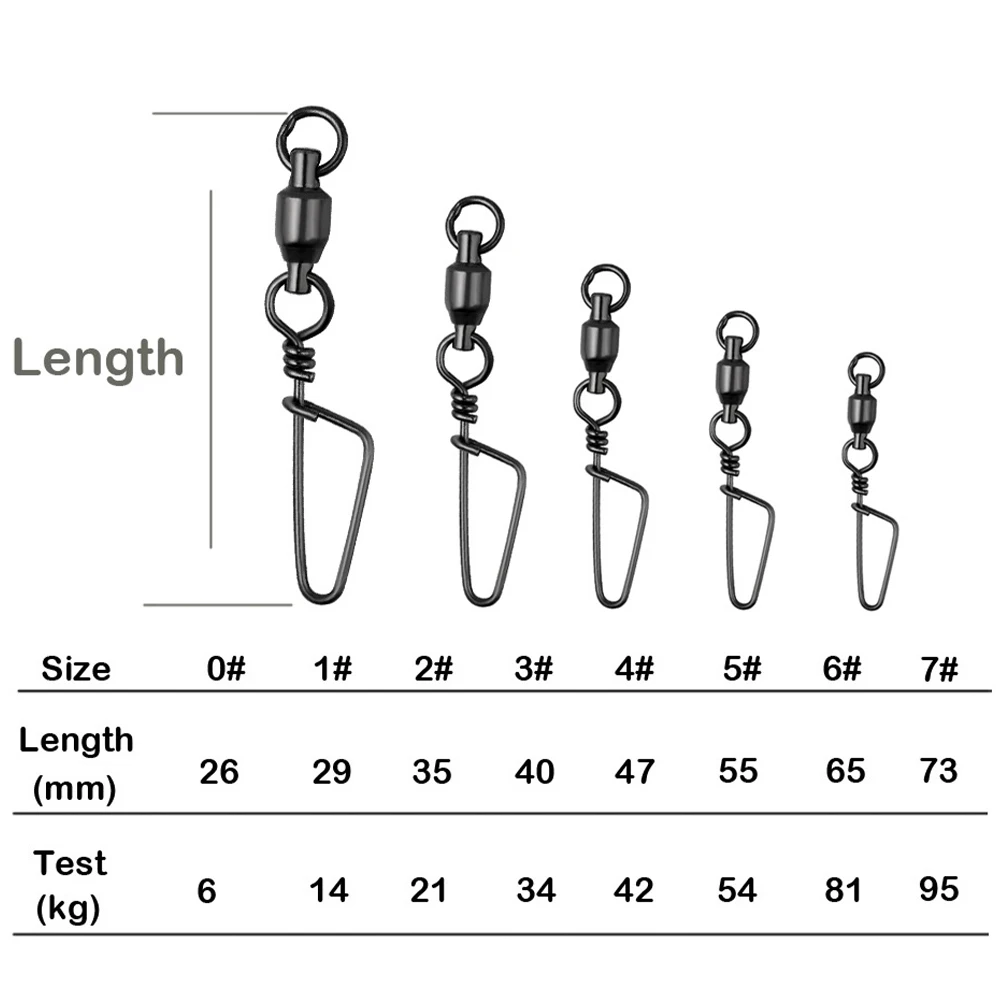 NEW 0#-7# Fishing Swivels Ball Bearing Swivel with Safety Snap Solid Rings Rolling Swivel Carp Fishing Accessories Ice fishing
NEW 0#-7# Fishing Swivels Ball Bearing Swivel with Safety Snap Solid Rings Rolling Swivel Carp Fishing Accessories Ice fishing
