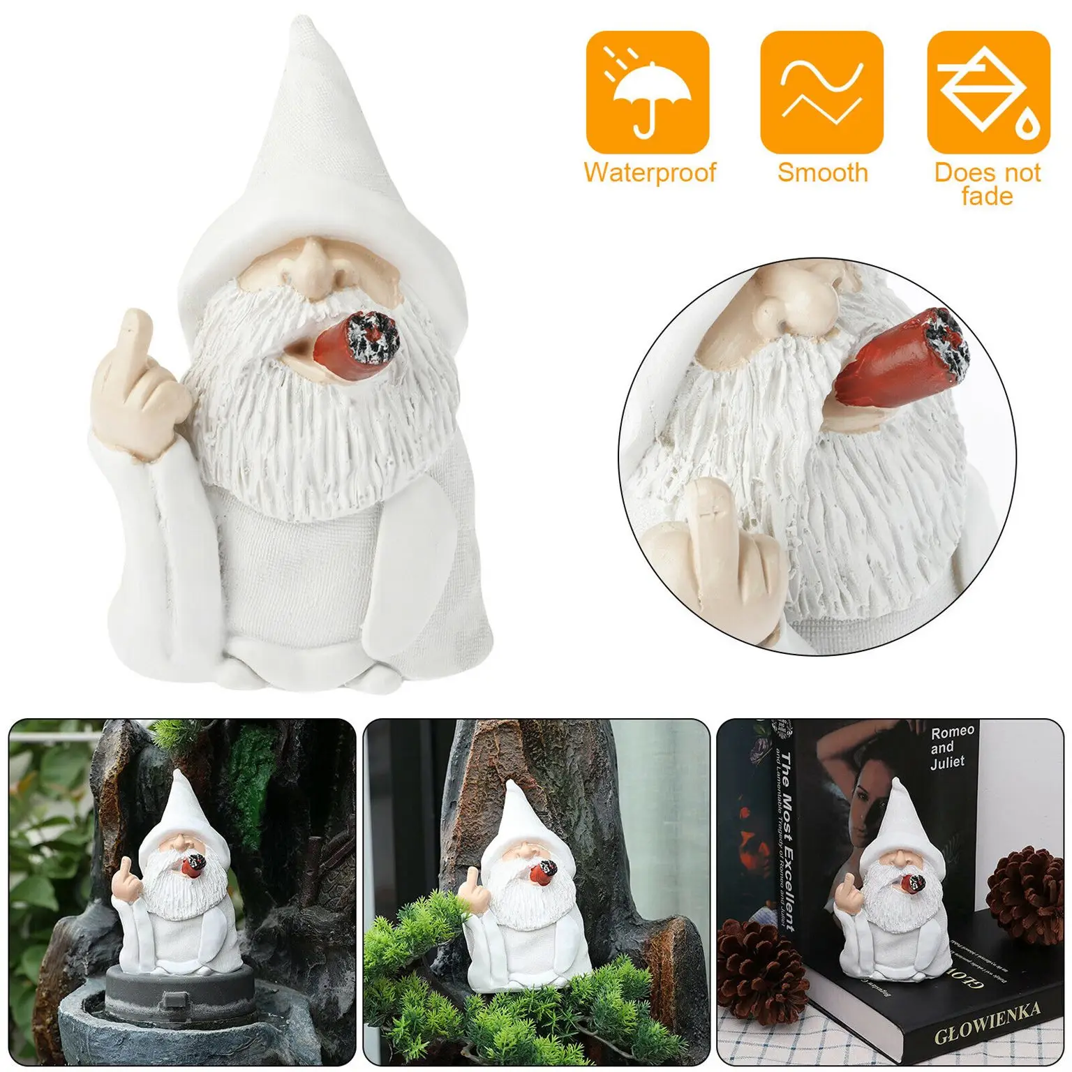 Outdoor Garden Lawn Decor White Beard Smoking Wizard Big Tongue Statues Gnome Naughty Garden Statue for Home Lawn Ornament
Outdoor Garden Lawn Decor White Beard Smoking Wizard Big Tongue Statues Gnome Naughty Garden Statue for Home Lawn Ornament
