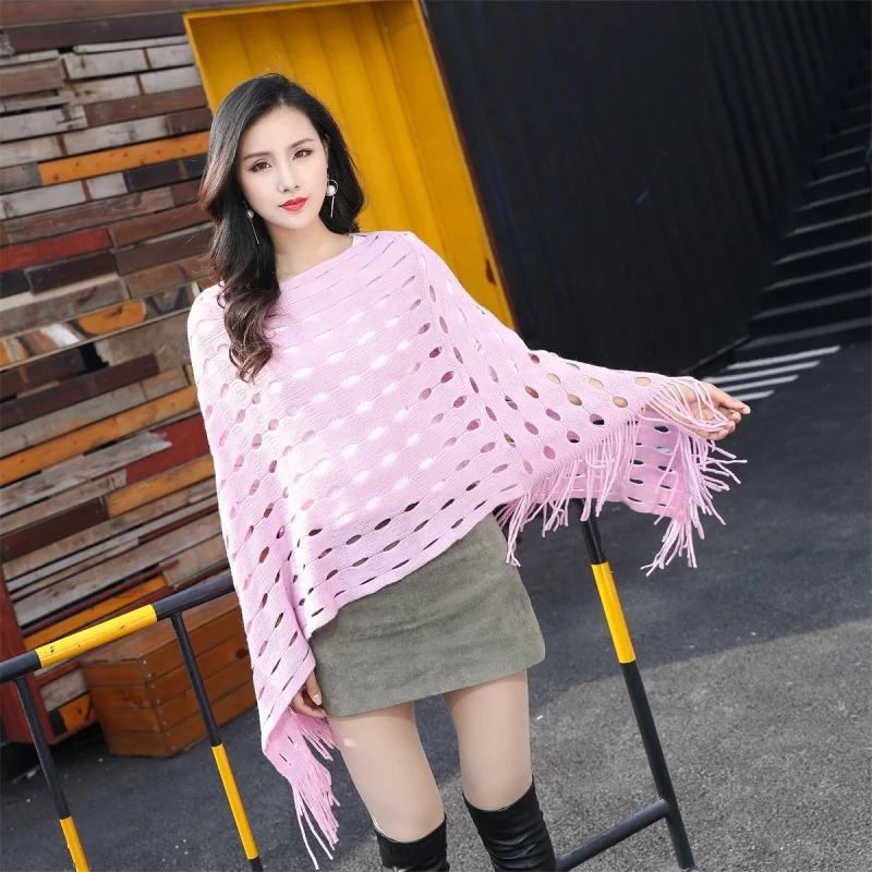 Fashionable All-Matching Hollow out Sweater Autumn Women's Clothing Autumn Coat Women's Autumn and Winter Cape and Shawl Korean
Fashionable All-Matching Hollow out Sweater Autumn Women's Clothing Autumn Coat Women's Autumn and Winter Cape and Shawl Korean