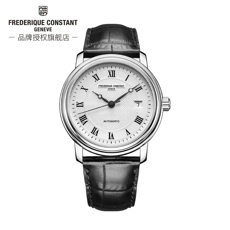 

2023 Fashion Luxury Simple Frederique Constant Watch for Men FC-303 Casual Auto Date Dial Wristwatch Premium Leather Strap