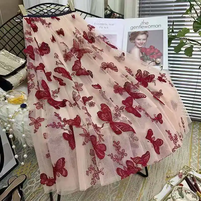 Women 2022 Spring Summer Midi Tulle Skirt Female Vintage Embroidery Elastic High Waist A-Line Mesh Pleated Skirt Faldas Jupe K56
Women 2022 Spring Summer Midi Tulle Skirt Female Vintage Embroidery Elastic High Waist A-Line Mesh Pleated Skirt Faldas Jupe K56