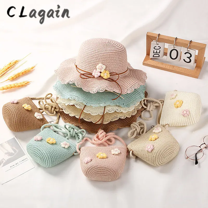 Summer girl's straw hat set wool flower sunscreen hat cute children's hat beach hat sun visor hat set 
Summer girl's straw hat set wool flower sunscreen hat cute children's hat beach hat sun visor hat set