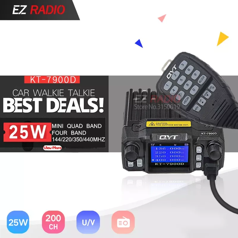 QYT KT-7900D 25W Quad Band Mobile Radio 4 Band Walkie Talkie 144/220/350/440MHZ UPGRADE of QYT KT8900 Car Walkie-Talkies 10
QYT KT-7900D 25W Quad Band Mobile Radio 4 Band Walkie Talkie 144/220/350/440MHZ UPGRADE of QYT KT8900 Car Walkie-Talkies 10