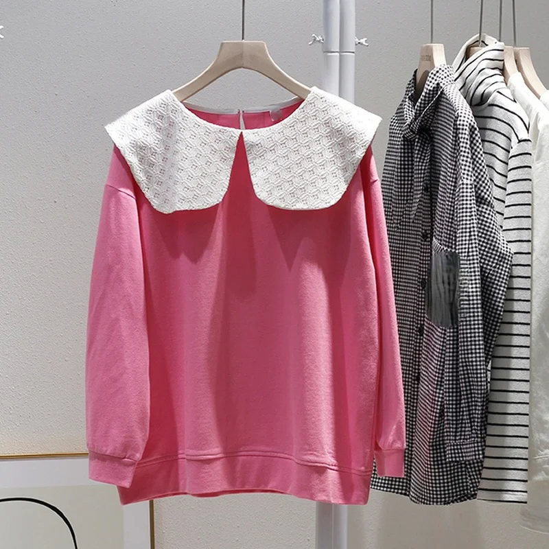 Hook Flower Age-reducing Pink Hoodies New Women Sweet Peter Pan Collar Tops Spring Casual Loose Lazy Hoodie Femme
Hook Flower Age-reducing Pink Hoodies New Women Sweet Peter Pan Collar Tops Spring Casual Loose Lazy Hoodie Femme