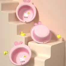 Collapsible Cute Cartoon Rabbit Portable Lovely Kids Bathtub Infant Nursing Supplies Baby Folding Washbasin Household Basin