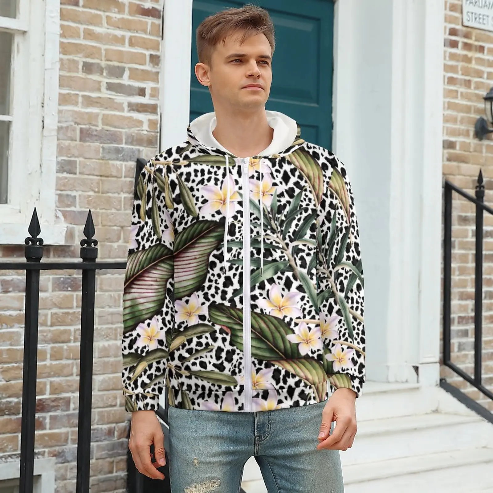 Palm Leaves Hoodie Black Leopard Floral Print For Men Warm Hoodies Fashion Zip Up Hoodie Oversize
Palm Leaves Hoodie Black Leopard Floral Print For Men Warm Hoodies Fashion Zip Up Hoodie Oversize