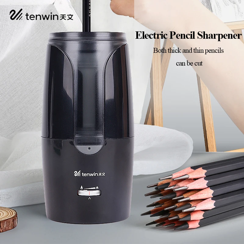 TENWIN White/Black Electric Pencil Sharpener 6-12mm Adjustale Lithium Battery Flexible Relaceable School Stationery Supplies
TENWIN White/Black Electric Pencil Sharpener 6-12mm Adjustale Lithium Battery Flexible Relaceable School Stationery Supplies