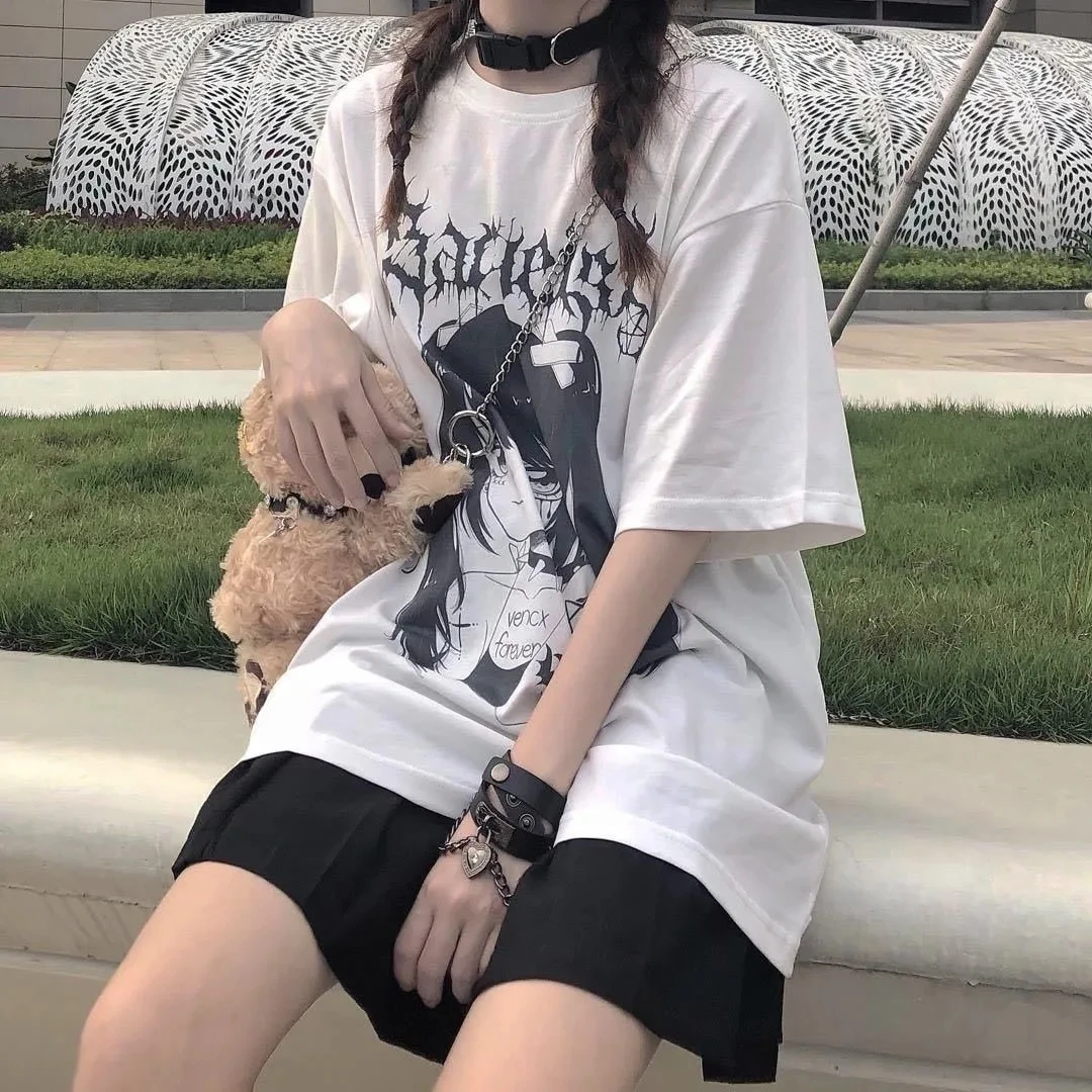 Harajuku Anime Women T Shirt Loose Oversized T Shirt Female Clothes Summer Graphic Top for Cartoon Tee Shirt Japanese Streetwear
Harajuku Anime Women T Shirt Loose Oversized T Shirt Female Clothes Summer Graphic Top for Cartoon Tee Shirt Japanese Streetwear