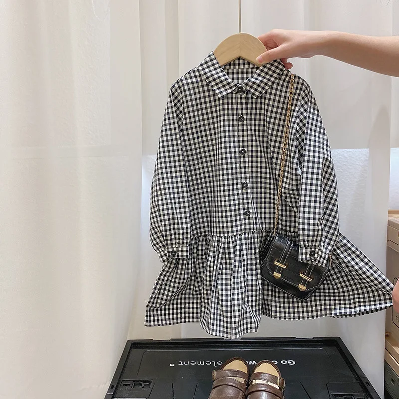 Girls Long Sleeve Blouse Dress Fashion New Style Apring Kids Clothes Dress Plaid Spring Dress for Children Drop Shipping
Girls Long Sleeve Blouse Dress Fashion New Style Apring Kids Clothes Dress Plaid Spring Dress for Children Drop Shipping