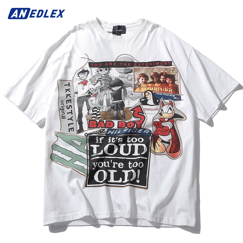 Футболка мужская оверсайз в стиле хип-хоп, хлопковая рубашка с забавным мультяшным принтом граффити, топ с коротким рукавом в стиле Харадзю...
Футболка мужская оверсайз в стиле хип-хоп, хлопковая рубашка с забавным мультяшным принтом граффити, топ с коротким рукавом в стиле Харадзю...