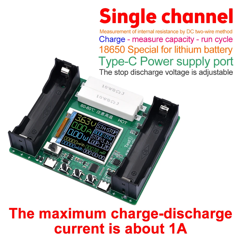 New 18650 Battery Capacity Tester LCD Digital Display MAh MWh Lithium Battery Power Detector ModuleType-C USB Power Supply
New 18650 Battery Capacity Tester LCD Digital Display MAh MWh Lithium Battery Power Detector ModuleType-C USB Power Supply