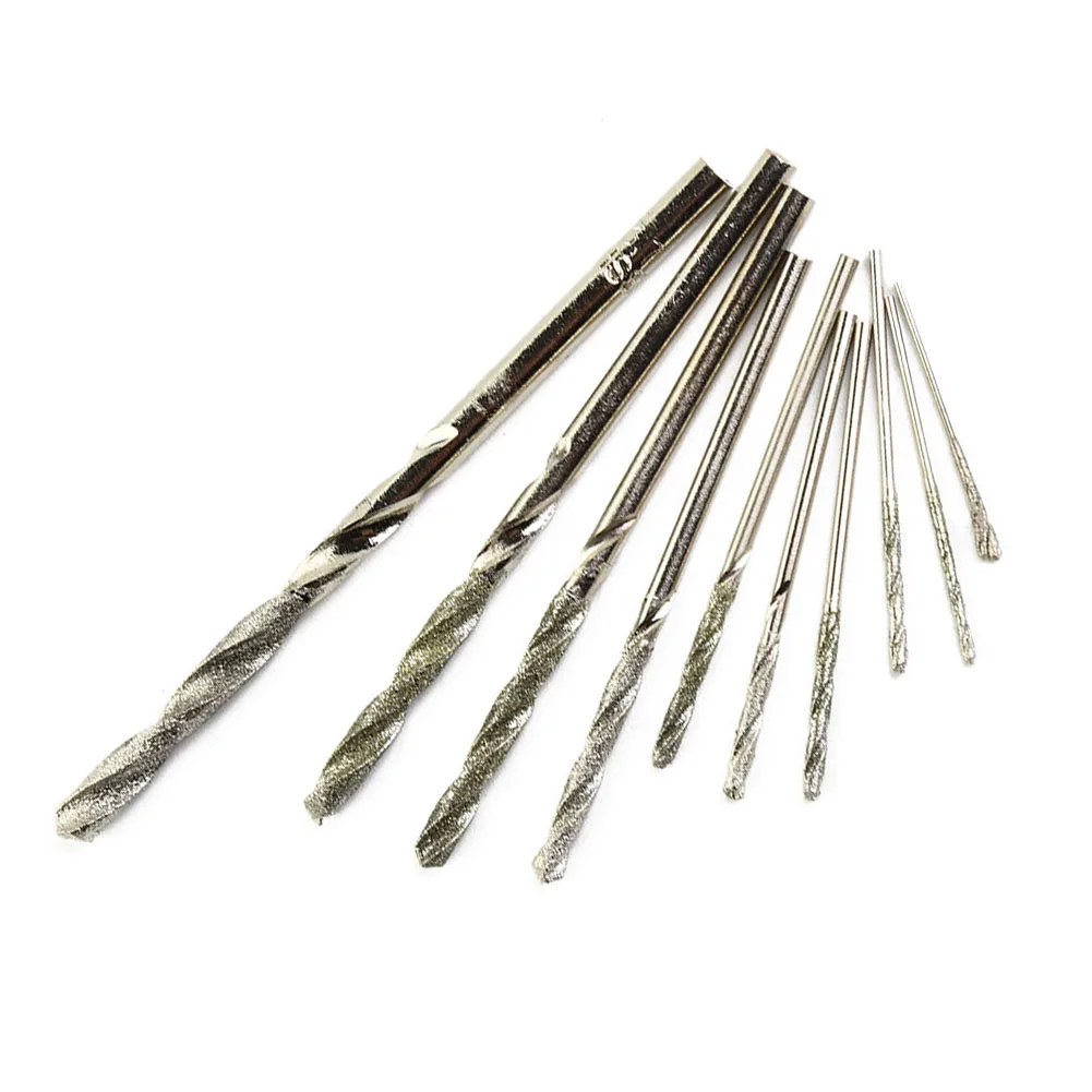 10pcs Mini Diamond Coated Drill Bits Tipped Tip Twist Drill Bit For Jade Metal Agate Jade Gemstones Pearls Pendants 0.8-4.0mm
10pcs Mini Diamond Coated Drill Bits Tipped Tip Twist Drill Bit For Jade Metal Agate Jade Gemstones Pearls Pendants 0.8-4.0mm