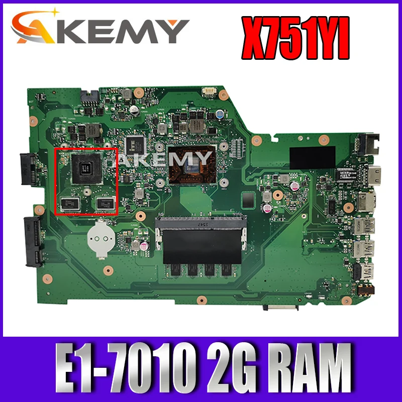 X751YI Laptop motherboard For Asus X751Y X751YI K751Y Mainboard 2GB Graphics card 2GB RAM E1-7010 CPU
X751YI Laptop motherboard For Asus X751Y X751YI K751Y Mainboard 2GB Graphics card 2GB RAM E1-7010 CPU