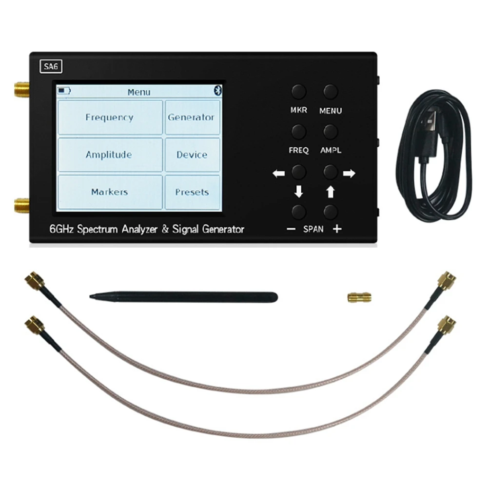 

Портативный анализатор спектра SA6 35-6200 МГц 3,2 дюйма ЖК-дисплей 6 ГГц цифровой анализатор спектра RF с генератором сигналов
