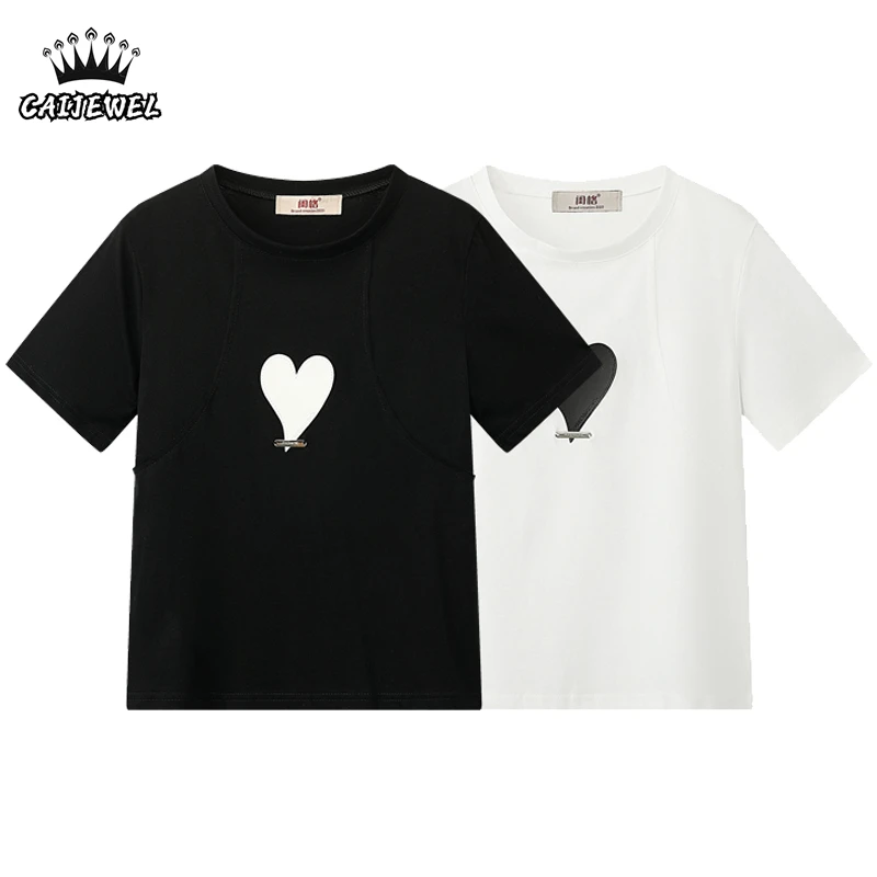Women's Clothing Simplicity T-Shirt Round Neck Love Printing Short Sleeve Casual Korean Fashion Baggy Ladies Blouse Tops Summer
Women's Clothing Simplicity T-Shirt Round Neck Love Printing Short Sleeve Casual Korean Fashion Baggy Ladies Blouse Tops Summer