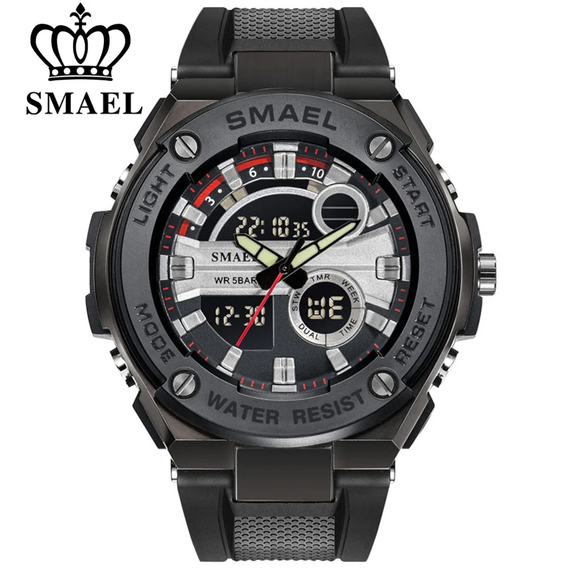 SMAEL Military Watch Waterproof Sports Watches Men's LED Digital Quartz Wristwatches Top Brand Luxury Clock Relogio Masculino
SMAEL Military Watch Waterproof Sports Watches Men's LED Digital Quartz Wristwatches Top Brand Luxury Clock Relogio Masculino