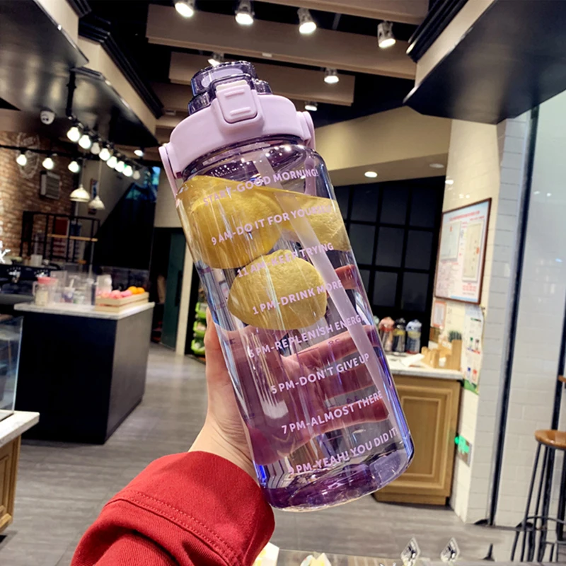 Portable Transparent Water Bottle 2L Large Capacity Outdoor Water Bottle With Bounce Cover Time Scale Reminder for SportsFitness
Portable Transparent Water Bottle 2L Large Capacity Outdoor Water Bottle With Bounce Cover Time Scale Reminder for SportsFitness