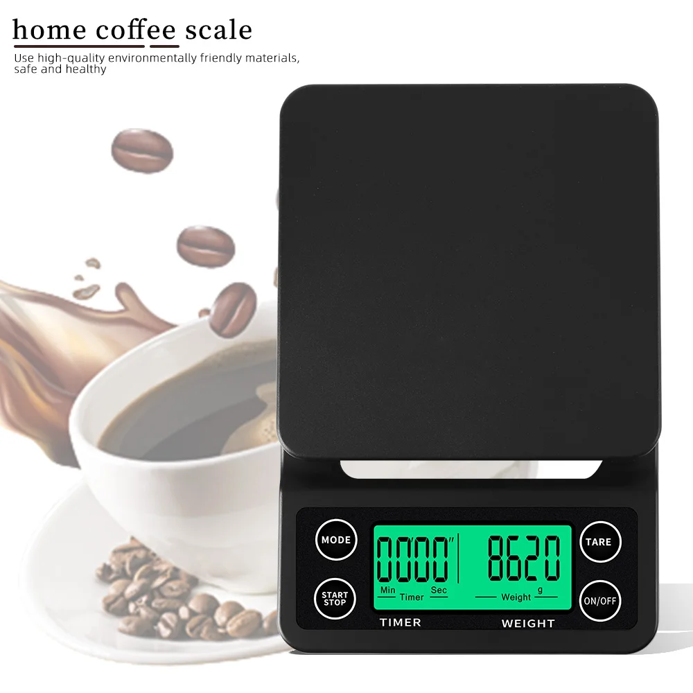 

3kg/0.1g 5kg/0.1g Drip Coffee Scale Coffee Weighing with Timer Digital Kitchen Scale Portable High Precision LCD Scales