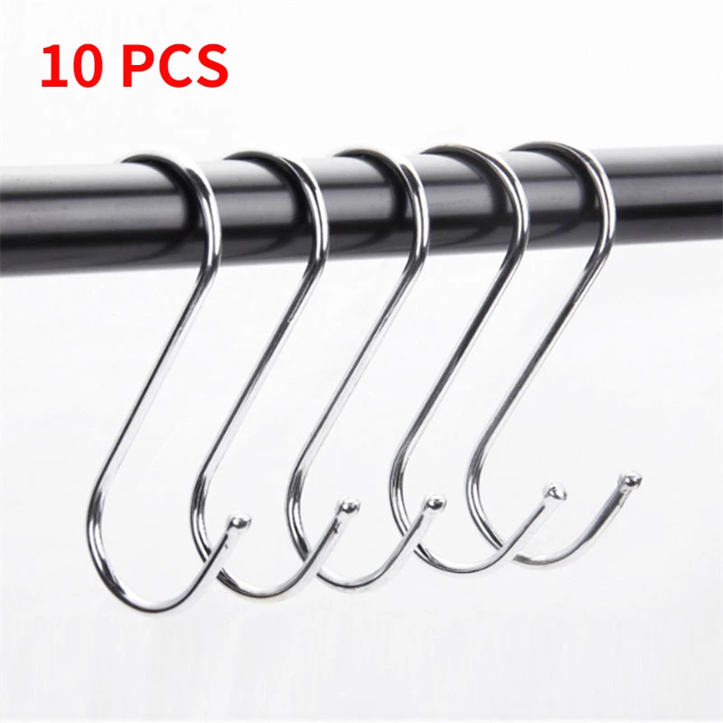 10pcs Multi-function Railing S Hanger Hook Clasp Holder Stainless Steel S Hook Kitchen Bedroom Organizer Hooks Hanging Tools
10pcs Multi-function Railing S Hanger Hook Clasp Holder Stainless Steel S Hook Kitchen Bedroom Organizer Hooks Hanging Tools