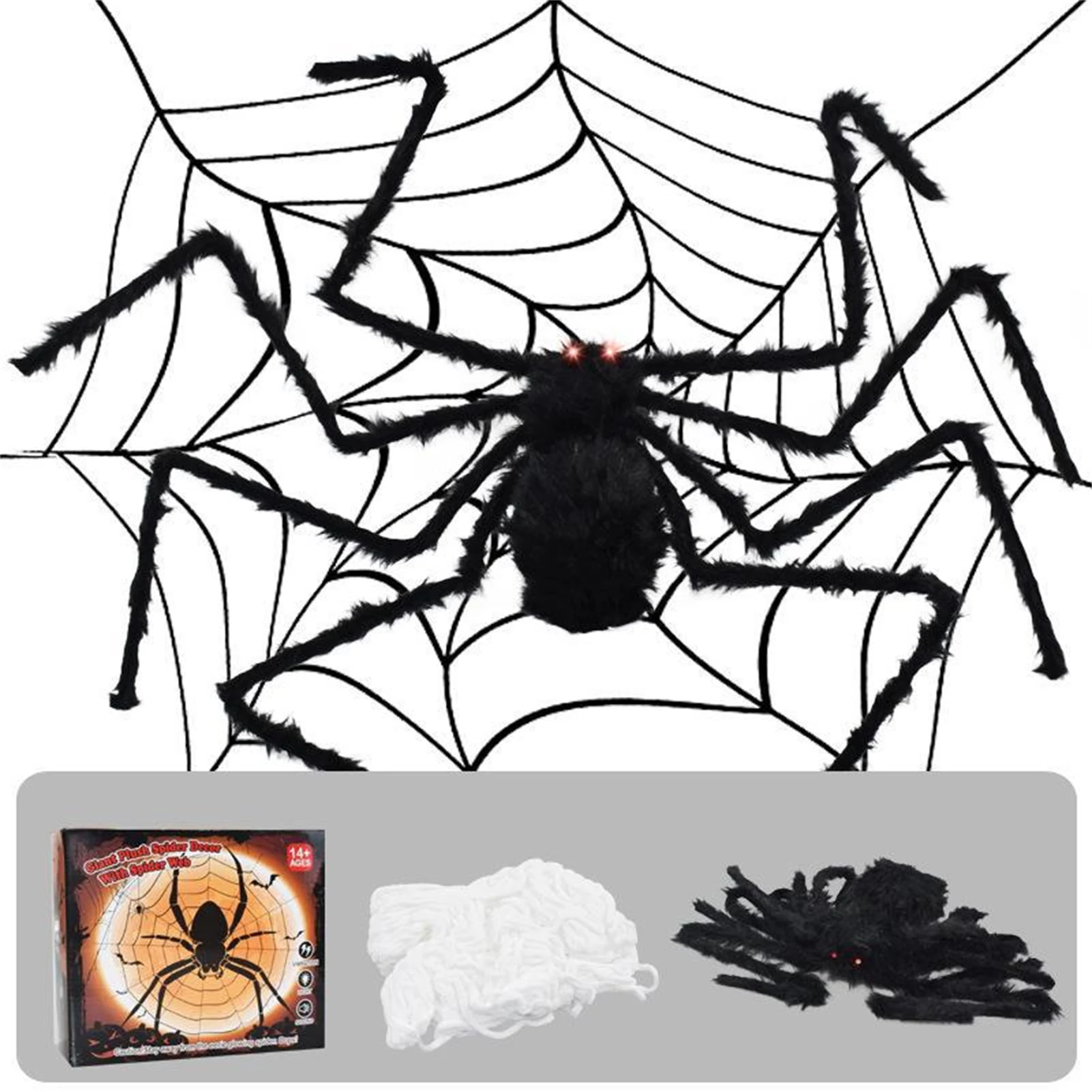 

Halloween Giant Spider Scary Hairy Spider With Spooky Sounds And Light Bar Haunted House Garden Home Halloween Horror Decoration