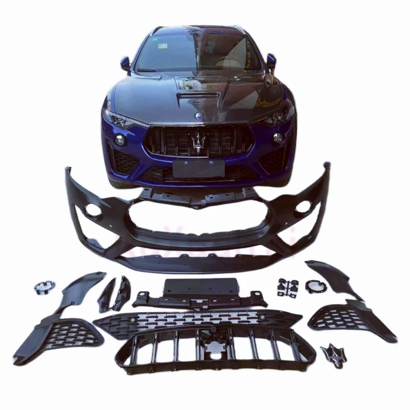 GTS style PP material front bumper middle mesh grille is applicable to the old Maserati Levante upgraded new car body kit
GTS style PP material front bumper middle mesh grille is applicable to the old Maserati Levante upgraded new car body kit