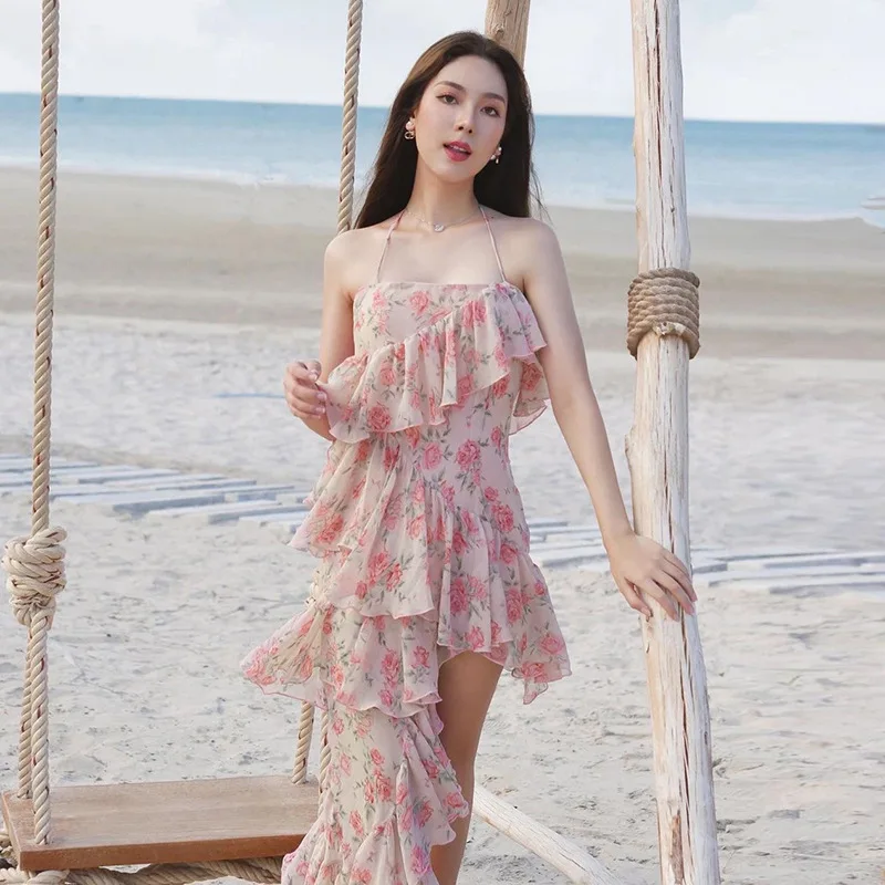 Irregular Ruffle Printed Suspender Mini Dress Summer Sexy Temperament Commuter Chiffon Skirt Bandage Sundress Bohemian Floral
Irregular Ruffle Printed Suspender Mini Dress Summer Sexy Temperament Commuter Chiffon Skirt Bandage Sundress Bohemian Floral