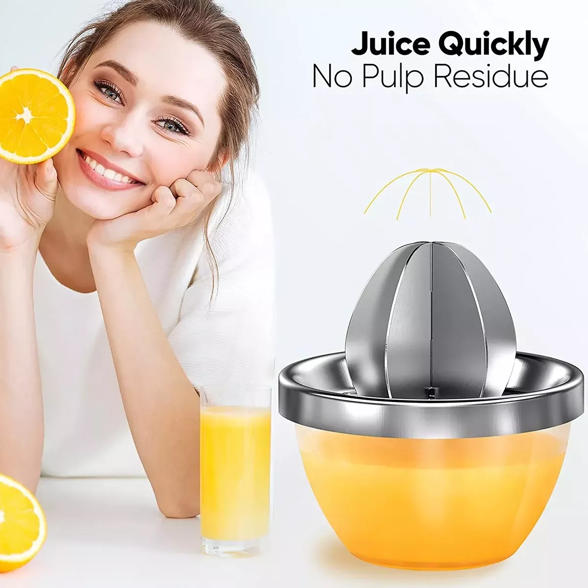 Lemon Squeezer Stainless Steel Manual Juicer Hand Squeezer Bowl and Strainer Easy to Juice for Oranges Fruit Kitchen Gadgets
Lemon Squeezer Stainless Steel Manual Juicer Hand Squeezer Bowl and Strainer Easy to Juice for Oranges Fruit Kitchen Gadgets