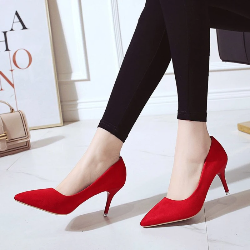 New Women's High Heels Thin Heels Pointed Toe Profession Work Shoes Slip-on Black Simple Elegant Sandals Zapatillas De Mujer
New Women's High Heels Thin Heels Pointed Toe Profession Work Shoes Slip-on Black Simple Elegant Sandals Zapatillas De Mujer