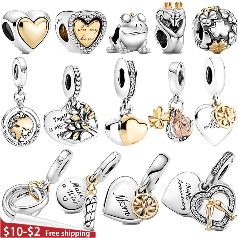 925 Sterling Silver circular Beaded Golden Heart-Shaped Birthday Candle Charm Fit Original Pan Bracelet DIY Jewelry Making
925 Sterling Silver circular Beaded Golden Heart-Shaped Birthday Candle Charm Fit Original Pan Bracelet DIY Jewelry Making