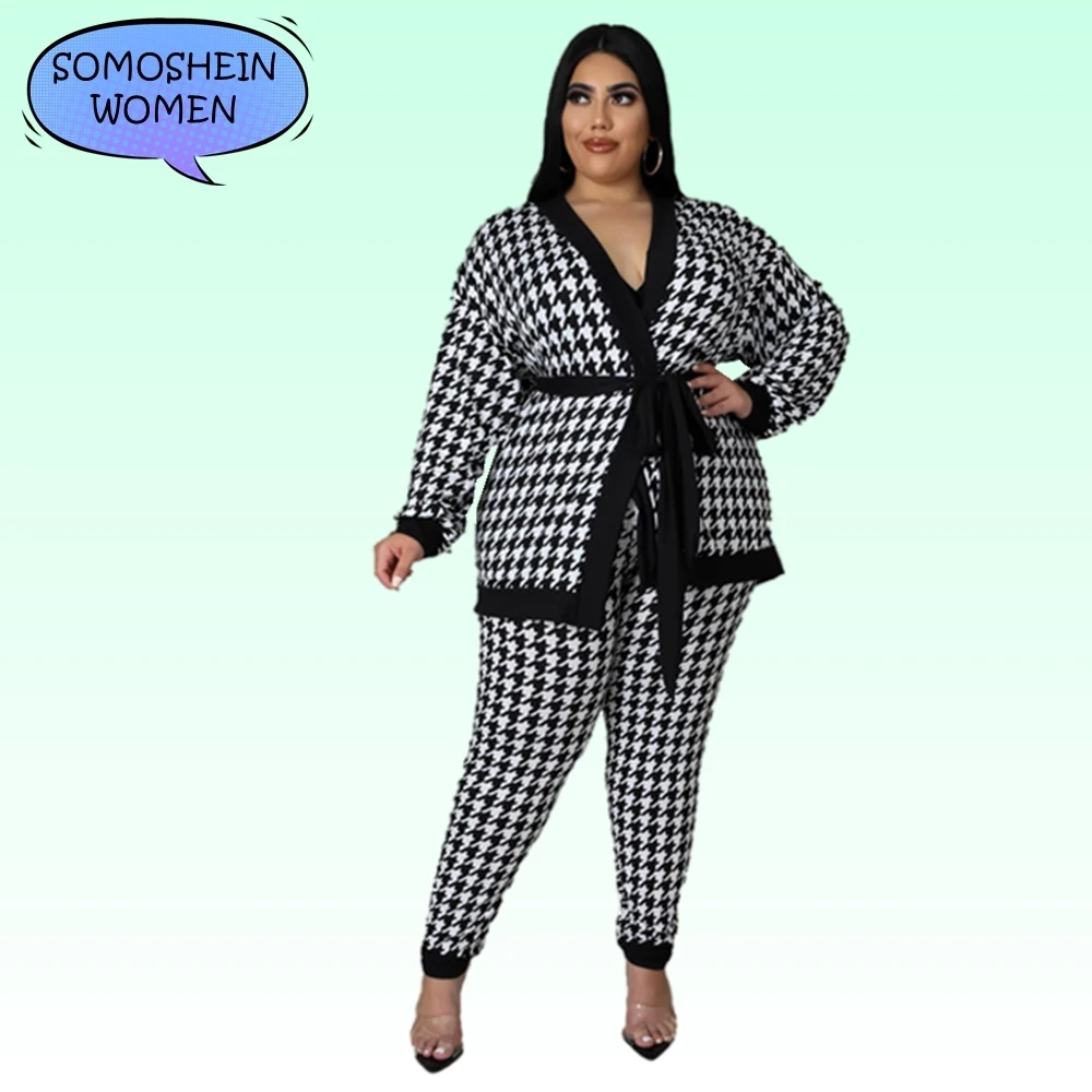 Somoshein Plus Size Two Piece Sets L-5XL England Style Women's Clothing Fashion Print Pant Set Casual Outfits Winter Clothes
Somoshein Plus Size Two Piece Sets L-5XL England Style Women's Clothing Fashion Print Pant Set Casual Outfits Winter Clothes