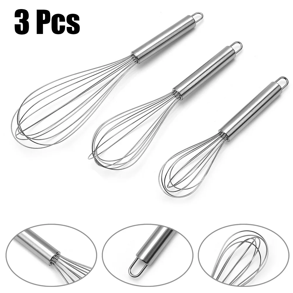 3pcs Hand Pressure Semi-automatic Egg Beater Stainless Steel Baking Utensil Milk Cream Butter Whisk Manual Mixer Kitchen Tools
3pcs Hand Pressure Semi-automatic Egg Beater Stainless Steel Baking Utensil Milk Cream Butter Whisk Manual Mixer Kitchen Tools