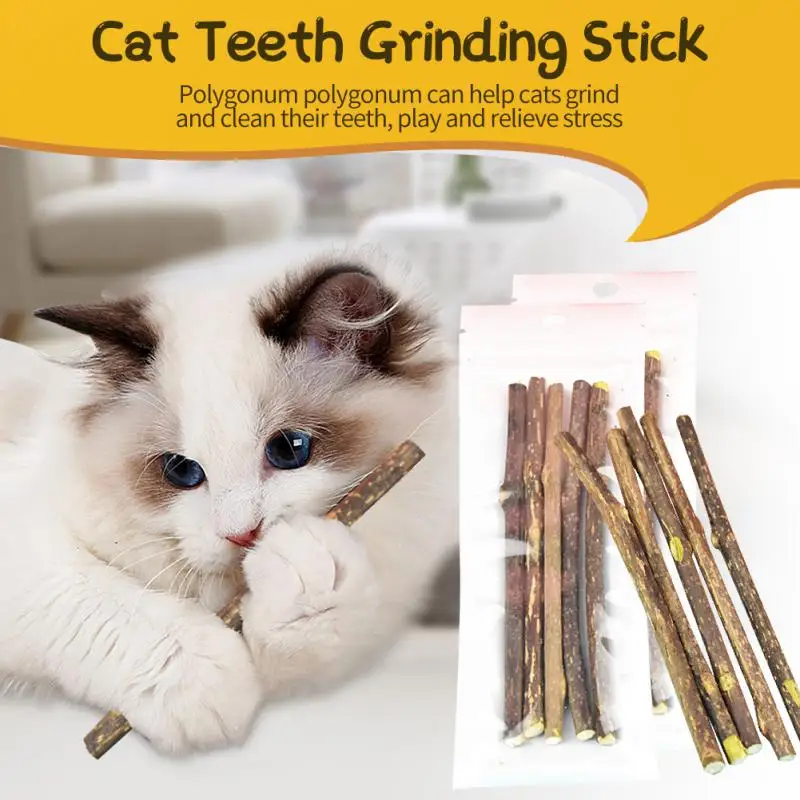 

2/4/5PCS Healthy Cat Molar Stick Clean Teeth No Additives Cat Toy Natural Plants Improve Appetite Cat Chew Stickcat Treats Funny