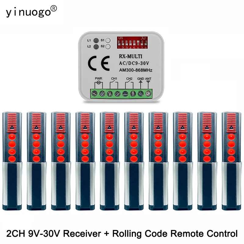 Universal RX MULTI Garage Door Receiver 9-30V 300-868MHz + SOMMER 4020 TX03-868-4 868MHz Rolling Code Garage Door Remote Control
Universal RX MULTI Garage Door Receiver 9-30V 300-868MHz + SOMMER 4020 TX03-868-4 868MHz Rolling Code Garage Door Remote Control