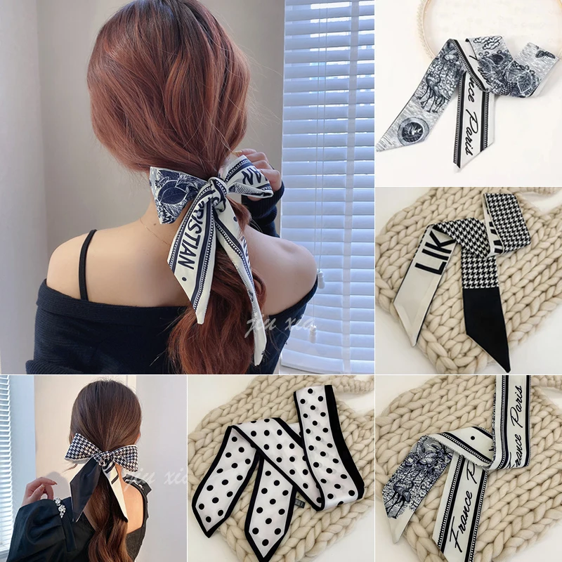 Korean Silk Letter Flower Long Ribbon Hair Scarf Hair Bands for Women Girls Elegant French Ribbon Bow Head Scarf Headdress 
Korean Silk Letter Flower Long Ribbon Hair Scarf Hair Bands for Women Girls Elegant French Ribbon Bow Head Scarf Headdress