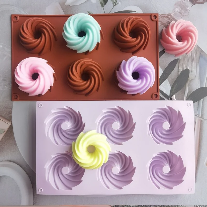 6 Holes Spiral Shape Silicone Bundt Cake Mold Bread Bakeware baking Tools Cyclone Cake Mould Baking Tool
6 Holes Spiral Shape Silicone Bundt Cake Mold Bread Bakeware baking Tools Cyclone Cake Mould Baking Tool