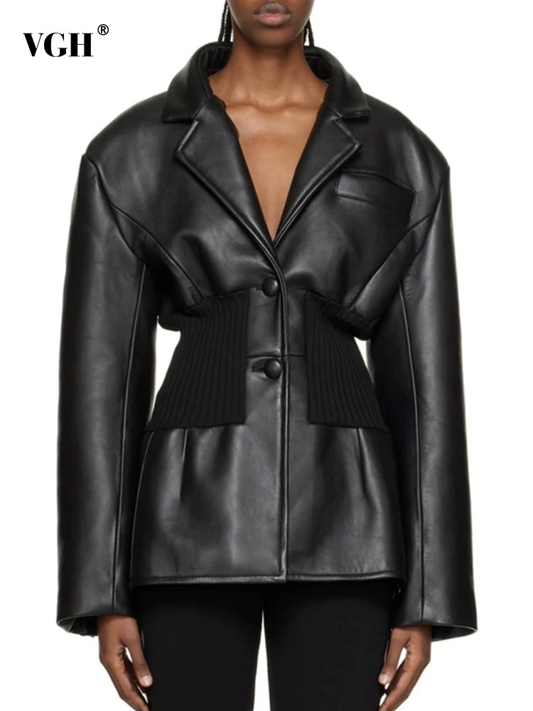 VGH Patchwork Knitting Soild Blazer For Women Notched Collar Long Sleeve Spliced Single Breasted Slimming Blazers Female Style
VGH Patchwork Knitting Soild Blazer For Women Notched Collar Long Sleeve Spliced Single Breasted Slimming Blazers Female Style