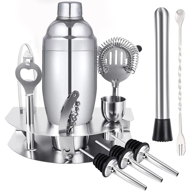 Cocktail Making Set,Cocktail Shaker Set,Cocktail Gift Set with Stand Cocktail Kit Bar Tool Set Bartender Kit Accessories
Cocktail Making Set,Cocktail Shaker Set,Cocktail Gift Set with Stand Cocktail Kit Bar Tool Set Bartender Kit Accessories