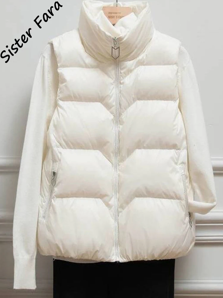Sister Fara Autumn Winter Women Vest Bodywarmer Stand Collar Loose Big Pocket Jacket Vest Women Lightweight Down Puffer Vest
Sister Fara Autumn Winter Women Vest Bodywarmer Stand Collar Loose Big Pocket Jacket Vest Women Lightweight Down Puffer Vest
