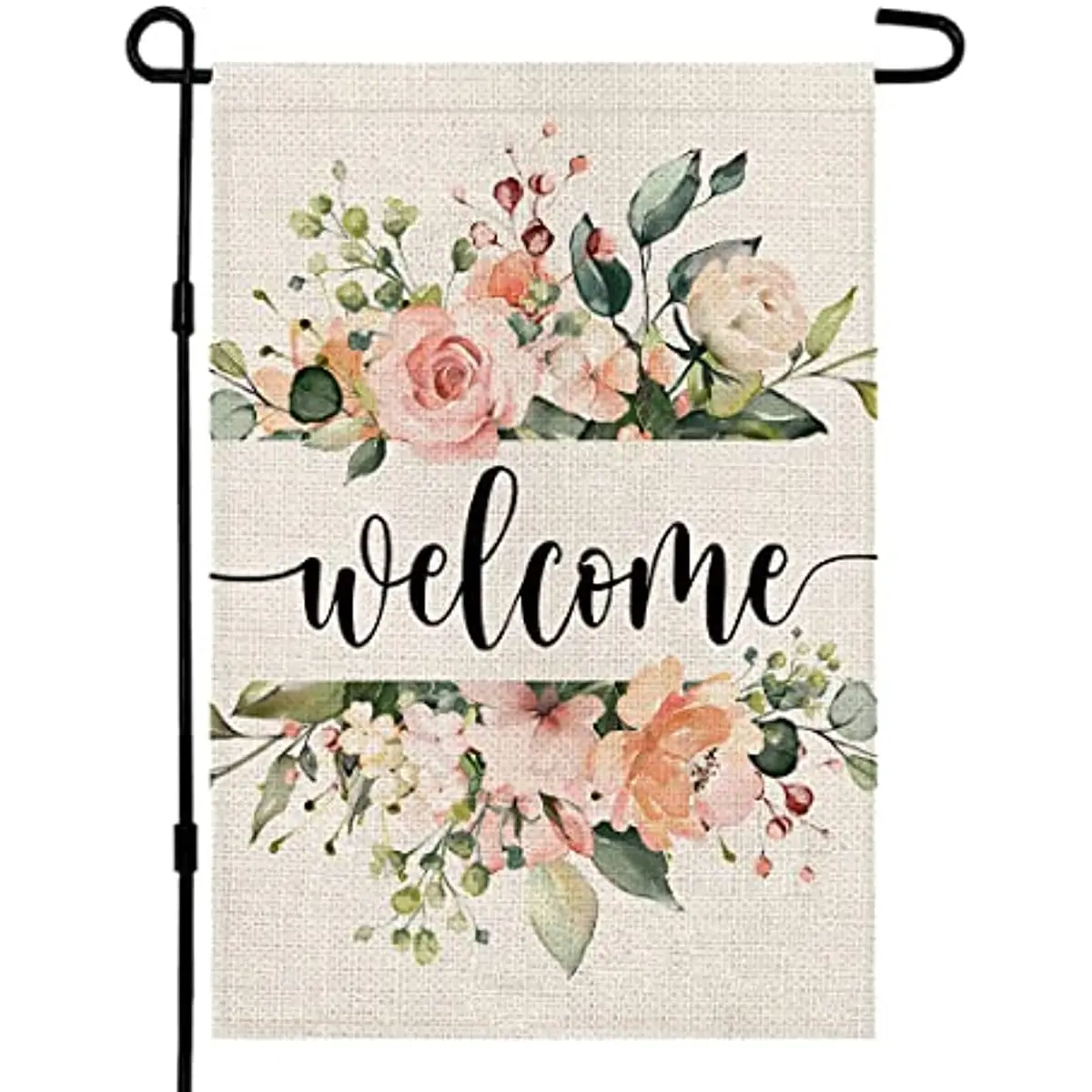 

Spring Garden Flag Floral Welcome 12×18 Inch Double Sided Outside Vertical Wedding Party Seasonal Holiday Decor for Yard