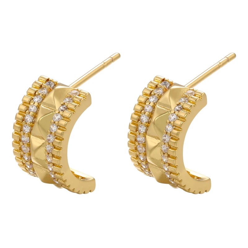 ZHUKOU Creative Gold Silver color C Shape Stud Earrings for women Fashion CZ Crystal Women Stud Earrings Jewelry Wholesale VE539
ZHUKOU Creative Gold Silver color C Shape Stud Earrings for women Fashion CZ Crystal Women Stud Earrings Jewelry Wholesale VE539